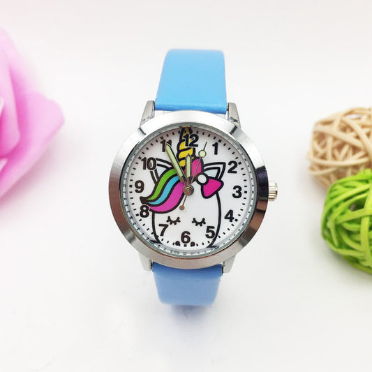 montre licorne bleu enfant