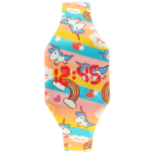 montre digital motif licorne