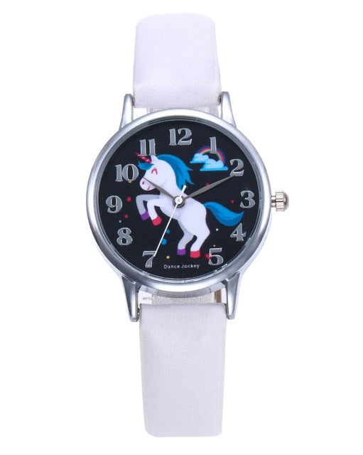 montre blanche licorne pour fille
