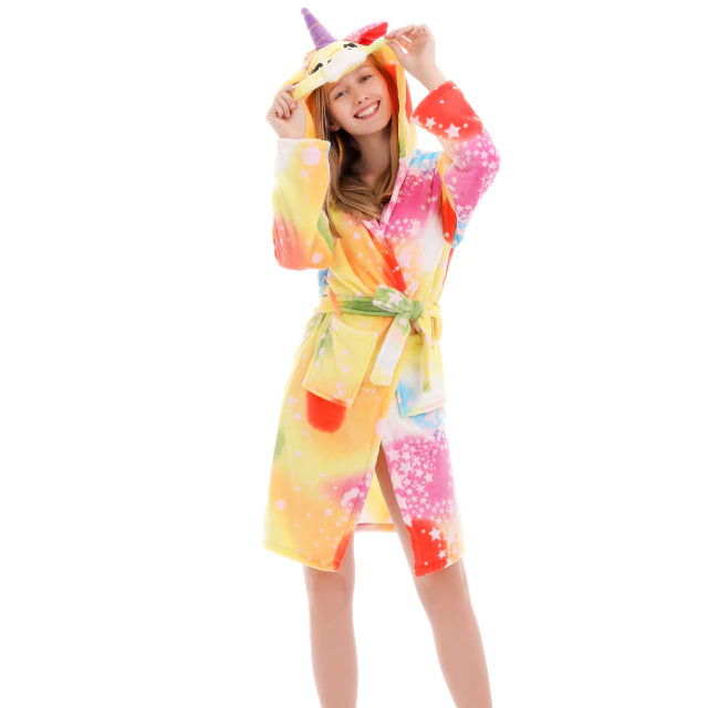 peignoir adulte motif licorne star