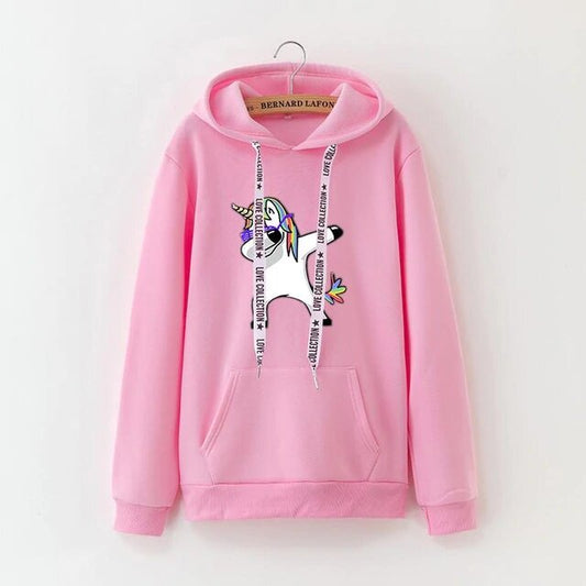 Sweat Rose Licorne Dab - monde-licorne