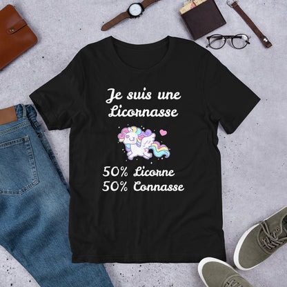 T-shirt 50% Licorne 50% Connasse - monde-licorne