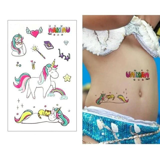 tatouage-licorne-temporaire-multicolore
