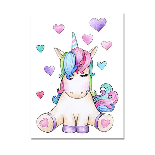 Toile Cœur Licorne