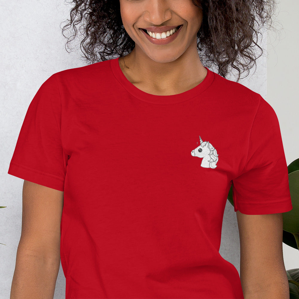 T-shirt Tête de Licorne emoji Brodé - monde-licorne